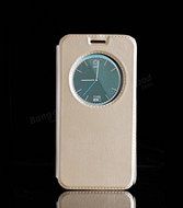 Pink Lizard YIKADENG Round Window Display Smart View Flip PU Leather Case For Samsung S6 Edge N4