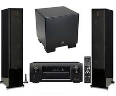 Martin Logan Motion 60XT Black Floorstanding Speakers with Dynamo 700W Subwoofer and Denon AVR-X6200W A/V Receiver