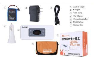 TOPCHANCES Portable 100-240V Insulin Cooler 2~25&deg;C Portable Snow Bear 100-240V Refrigerated Box Drug Reefer Car... N6