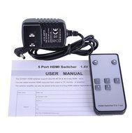 Hdmi Switch Box,Cyelee 4K x 2K 5 in 1 out High Speed 5 Port Switcher with IR Wireless Remote Control,Support 1080P... N4