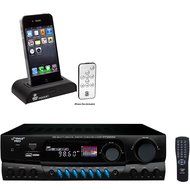 Pyle Stereo Receiver and iPod Dock Package - PT560AU 300 Watts Digital AM/FM/USB Stereo Receiver - PIDOCK1 Universal...