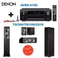 Denon AVRX4100W 7.2 Network A/V Receiver with Wi-Fi and Bluetooth + 2 Polk Audio TSi300 Floorstanding Speaker...
