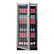 KingsBottle 450 Can Beverage Cooler, Stainless Steel with Glass Door N8