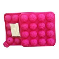 Silicone Non-Stick Cake Pop Set Mould, 16Pits, Pink