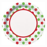 Red and Green Polka Dot Holiday Cupcake Kit for 24 N30