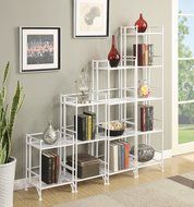 Convenience Concepts Designs-2-Go 3-Tier Folding Metal Corner Shelf, White N14