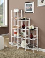 Convenience Concepts Designs-2-Go 3-Tier Folding Metal Corner Shelf, White N15