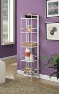 Convenience Concepts Designs-2-Go 3-Tier Folding Metal Corner Shelf, White N19