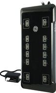 GE 11824 Surge, 12 Outlets, 4320J, 8' Cord, Desktop USB, 2 Ports, 2.1A, Safety Covers, Black