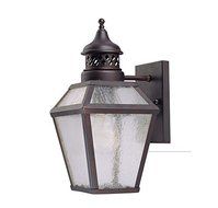 Savoy House 5-772-13 Outdoor Sconce with Pale Cream Seeded Shades, English Bronze Finish by Savoy House