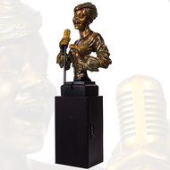 Rock &amp; Roll Vintage 1950s Era Singing Lady Rechargeable Bluetooth Speaker Statue Figurine Bust w/ SD USB Radio... N8