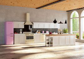 Smeg KT90PU 36" Wall Mount Chimney Range Hood with 600 CFM and 4 Fan Speeds, Cream N4