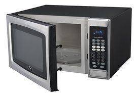 Oster OGZE1304S 1100W Sensor Microwave Oven, 1.3 cu. ft., Stainless Steel/Black N2