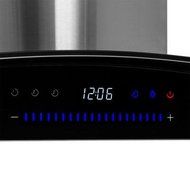 36 in. Convertible Wall Mount Range Hood in Stainless Steel with Black Tempered Glass and Touch Control N5