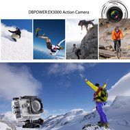 DBPOWER EX3000 Waterproof Action Camera 12MP 720P with 2 Batteries and Free Accessories Kit (Silver) N5