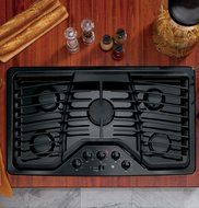 GE PGP976DETBB Profile 36" Black Gas Sealed Burner Cooktop N3