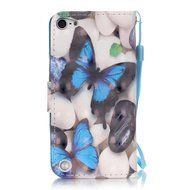 iPod Touch 6 Case,iPod Touch 5 Case,ikasus Shiny Glitter Diamond Colorful Art Painted PU Leather Flip Wallet Pouch... N20