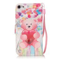 iPod Touch 6 Case,iPod Touch 5 Case,ikasus Shiny Glitter Diamond Colorful Art Painted PU Leather Flip Wallet Pouch... N21
