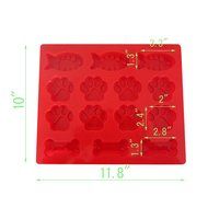JamHoo Dog Bones Baking Molds - Dog Paws Baking Molds - Fish Baking Molds - Puppy Pets Print Nonstick Silicone... N2