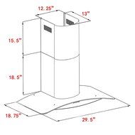 Firebird 30" European Style Wall Mount Stainless Steel Ductless Range Hood Vent W/ Touch Panel Control Free Carbon...