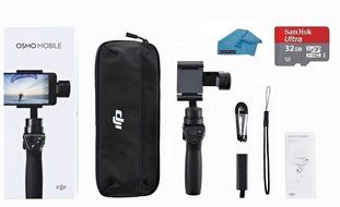 DJI New OSMO Mobile Handheld Stabilized Gimbal With 32GB Micro SD Card, Case, Wrist Strap, Micro Fiber Koozam...