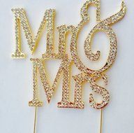 Mr &amp; Mrs Monogram Cake Toppers Crystal Wedding Cake Topper Bling (Silver Swirl with hearts) N2