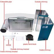 30" Stainless Steel Kitchen Powerful Wall Mount Range Hood Vent Touch Panel Control with Digital Clock N7