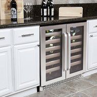 Whynter BWR-401DS Elite 40-Bottle Seamless Stainless Steel Door Dual Zone Built-in Wine Refrigerator N4