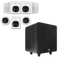 Acoustic Audio HT-57 In-Wall/Ceiling 7.1 Home Theater Speakers and 12" Powered Sub HT-57-CS12B