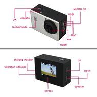 Flylinktech&reg; HD 1080P 60fps Sports Action Camera H.264 12MP Helmet Cam 1.5 -inch High Definition Screen with 60M... N7