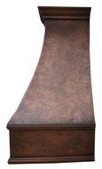 Copper Best H7 362139LT Copper Kitchen Exhaust Hood Hand Hammered with Strips and Rivets 36inch N2