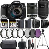 Canon EOS 80D DSLR Camera + Canon 18-200mm IS Lens + Canon 55-250mm IS STM Lens + 0.43X Wide Angle Lens + 2.2x...