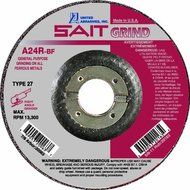 SAIT 22020 Type 27 Grinding Wheel 4-1/2 x 3/32 x 7/8, A24R, 25-Pack by SAIT