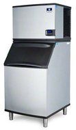 Manitowoc IY-0505W_B-570 550 Lb Water Cooled Half Cube Ice Machine w/ Storage Bin