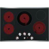 GE Profile PP7030SJSS 30" Built in Electric Cooktop with 5 Radiant Cooking Elements Front Center Control Knobs... N3