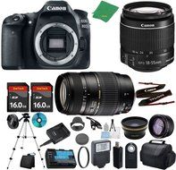 Canon EOS 80D Camera with 18-55mm IS STM + Tamron 70-300mm AF + 2pcs 16GB Memory + Case + Reader + Tripod + ZeeTech...