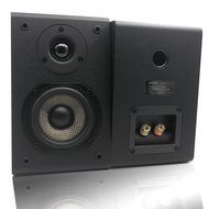 LONPOO W73 Bookshelf Speakers 2-Way with 4-Inch Carbon Fiber and Silk Dome Tweeter(Black, Pair) N5