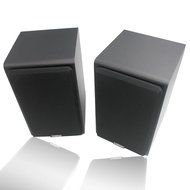 LONPOO W73 Bookshelf Speakers 2-Way with 4-Inch Carbon Fiber and Silk Dome Tweeter(Black, Pair) N6