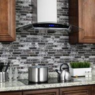 30 in. Convertible Wall Mount Range Hood in Stainless Steel with Tempered Glass, Touch Control and Carbon Filters N17