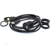 Rerii 2 Meters 6 Feet Length USB &amp; HDMI AUX Extension Panel Flush Mount For Car, Boat and Motorcycle, One Year... N5