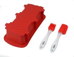 Walfos Nonstick Silicone Bread and Loaf Pan Set of 2, No odor, Easy baking mold for Homemade Cakes, Breads, Meatloaf... N13