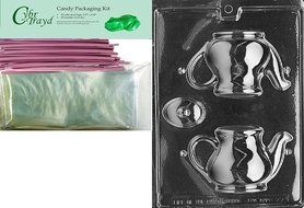 Cybrtrayd D077 Tea Pot Chocolate Candy Mold with Exclusive Cybrtrayd Copyrighted Chocolate Molding Instructions N3