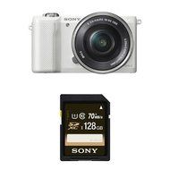 Sony Alpha a5000 Interchangeable Lens Camera with 16-50mm OSS Lens (White) with Memory Card