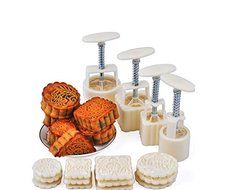 Shenglong Mid-Autumn Festival Hand-Pressure Moon Cake Mould With 12 Pcs Mode Pattern For 4 Sets N2