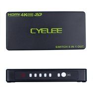 Hdmi Switch Box,Cyelee 4K x 2K 5 in 1 out High Speed 5 Port Switcher with IR Wireless Remote Control,Support 1080P... N5