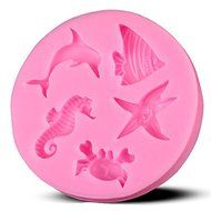 Dolphin Crab Starfish Food Grade Silicone Mold by uGen! Soap Ice Cake Mold. Sugarcraft Tool. Chocolate Candy Fondant...