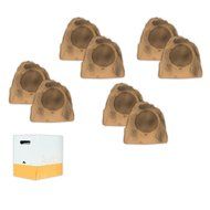 Acoustic Audio B8RS Brown 3200 Watts Outdoor Weatherproof 8" Rock Speakers 4 Pair Pack with Wire B8RS-4PRW