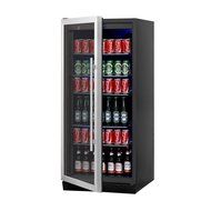 KingsBottle 450 Can Beverage Cooler, Stainless Steel with Glass Door N12