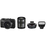 Canon Mirrorless interchangeable-lens camera EOS M double lens kit (Black) EOSMBK-WLK with EF-M 18-55mm F3.5-5.6... N8
