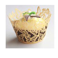 Kuke 24 pcs Dancing Butterfly Laser Cut Cupcake Wrappers Cupcake Liners Muffin Container for Baby Shower Baby... N3